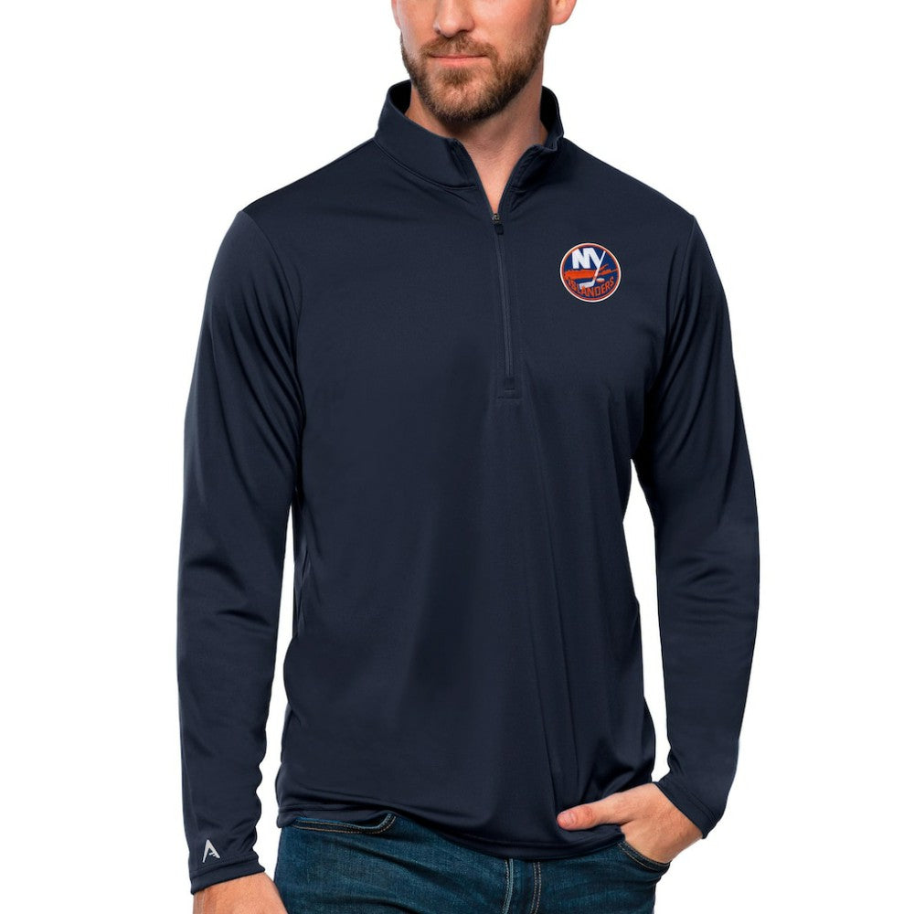 New York Islanders Antigua Tribute Quarter-Zip Pullover Top - Navy | US 4809111