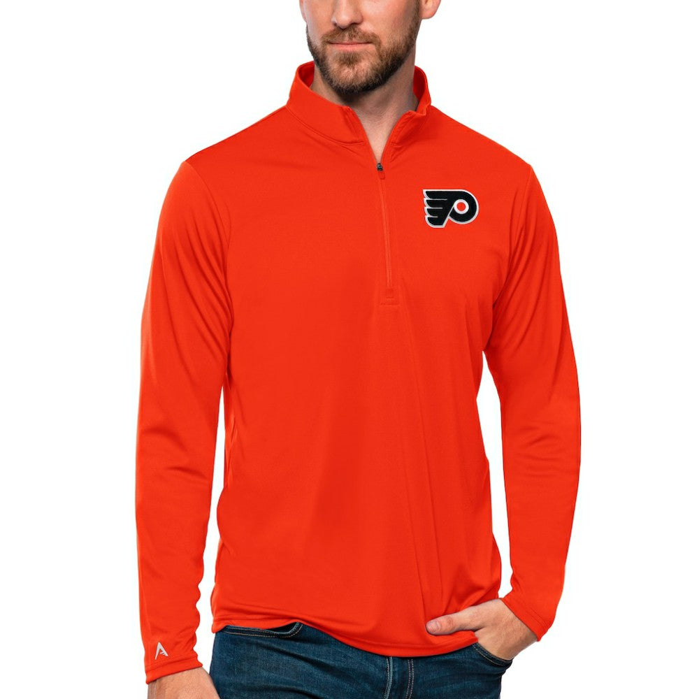 Philadelphia Flyers Antigua Tribute Quarter-Zip Pullover Top - Orange | US 4809127