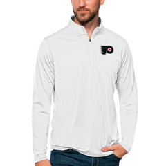 Philadelphia Flyers Antigua Tribute Quarter-Zip Pullover Top - White | US 4809128