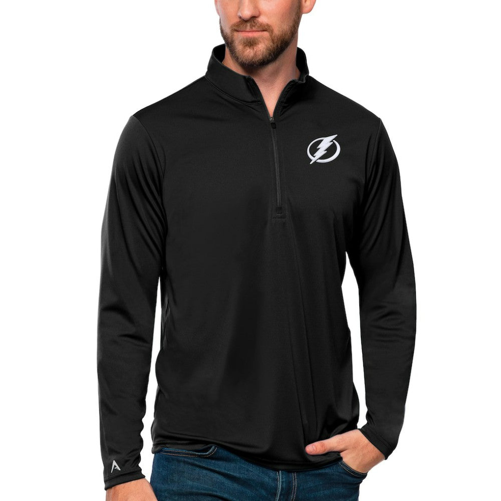 Tampa Bay Lightning Antigua Tribute Quarter-Zip Pullover Top - Black | US 4809144