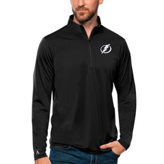 Tampa Bay Lightning Antigua Tribute Quarter-Zip Pullover Top - Black | US 4809144