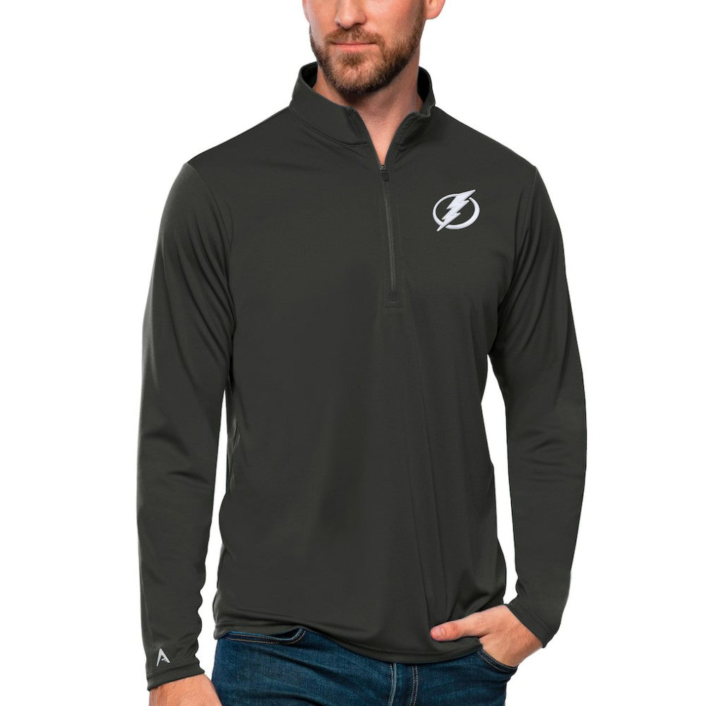 Tampa Bay Lightning Antigua Tribute Quarter-Zip Pullover Top - Charcoal | US 4809145