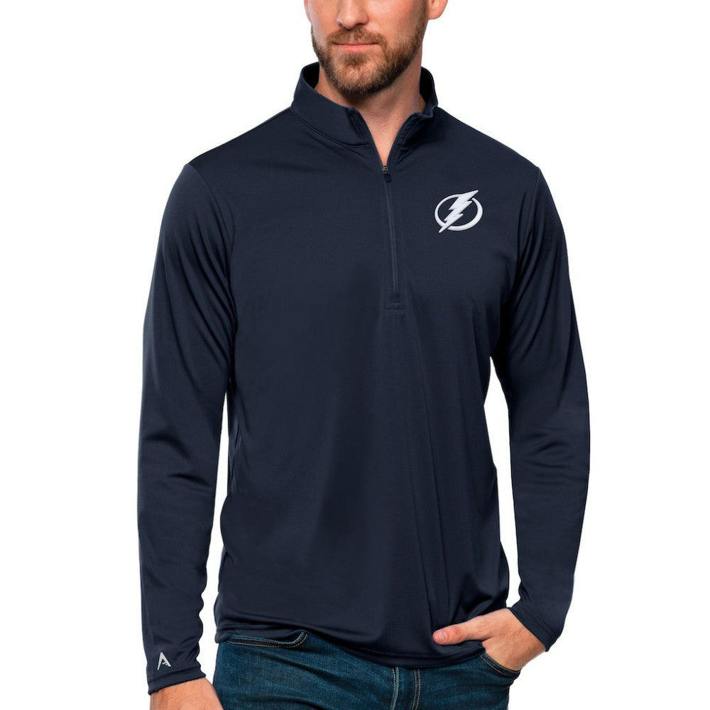 Tampa Bay Lightning Antigua Tribute Quarter-Zip Pullover Top - Navy | US 4809146