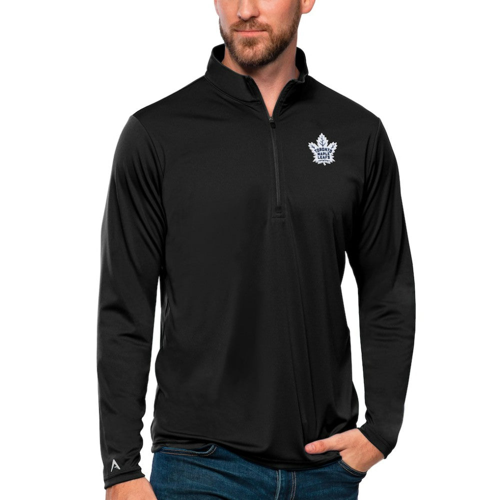 Toronto Maple Leafs Antigua Tribute Quarter-Zip Pullover Top - Black | US 4809149