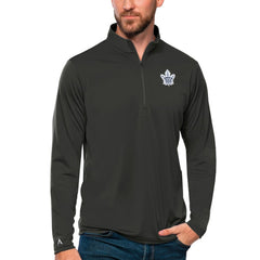Toronto Maple Leafs Antigua Tribute Quarter-Zip Pullover Top - Charcoal | US 4809150