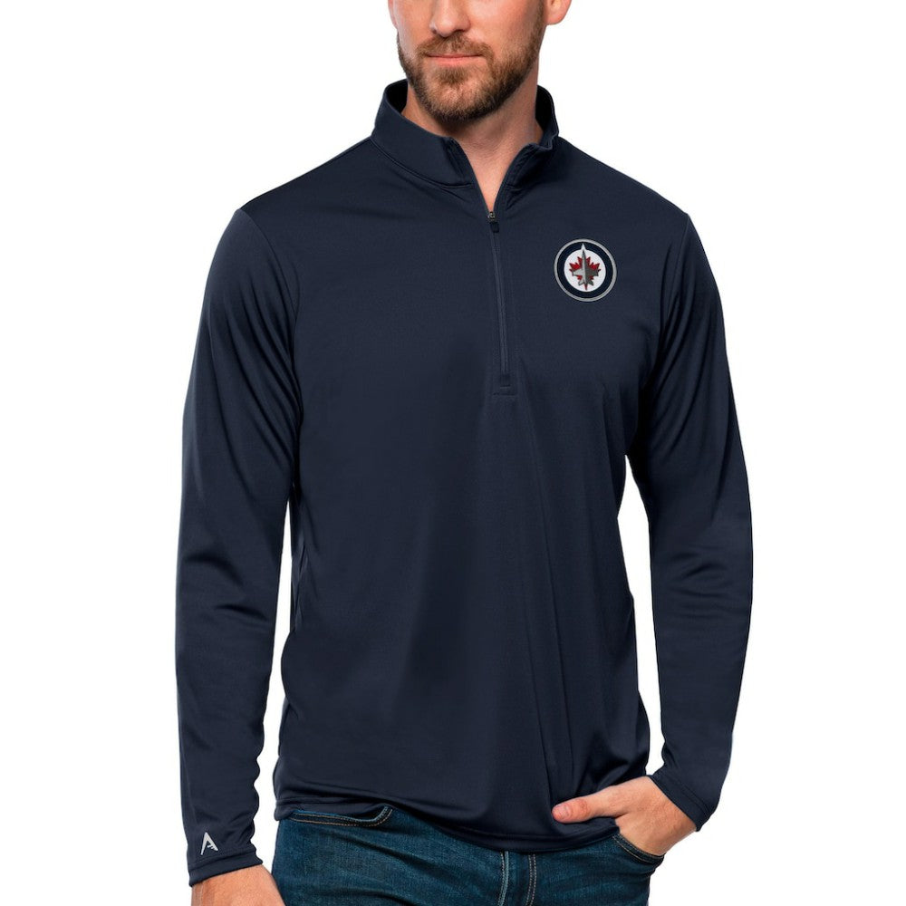 Winnipeg Jets Antigua Tribute Quarter-Zip Pullover Top - Navy | US 4809172