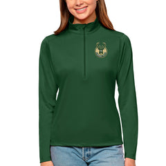 Milwaukee Bucks Antigua Women's Tribute Half-Zip Top Hunter Green outlet
