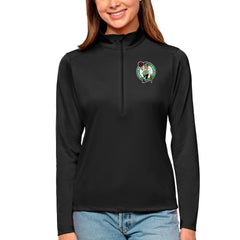 Boston Celtics Antigua Women's Tribute Half-Zip Top Black
