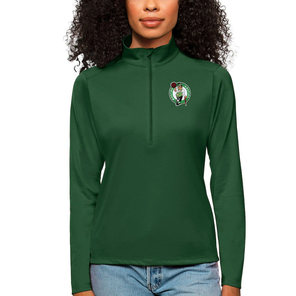 Boston Celtics Antigua Women's Tribute Half-Zip Top Green outlet