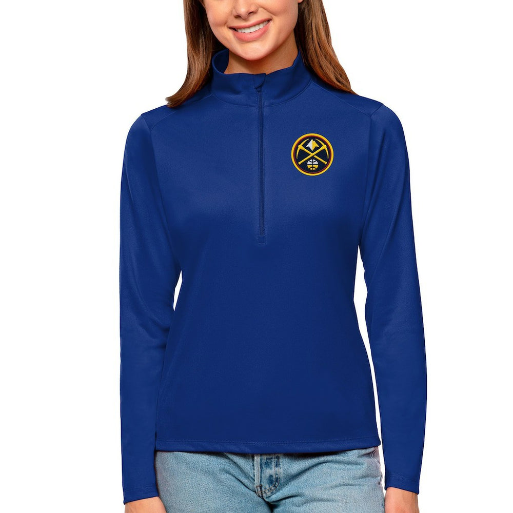 Denver Nuggets Antigua Women's Tribute Half-Zip Top Blue outlet