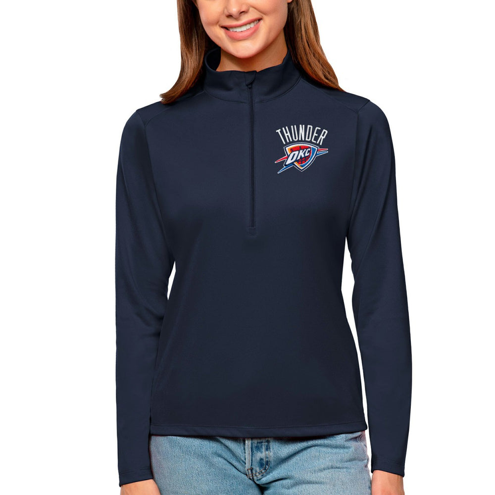 Oklahoma City Thunder Antigua Women's Tribute Half-Zip Top Navy