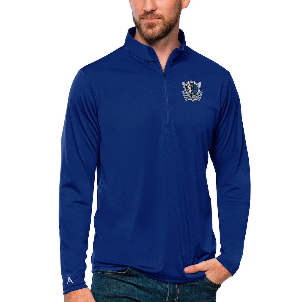 Dallas Mavericks Antigua Tribute Quarter-Zip Pullover Top Blue outlet