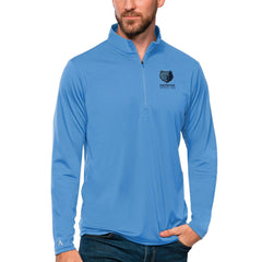 Memphis Grizzlies Antigua Tribute Quarter-Zip Pullover Top Blue