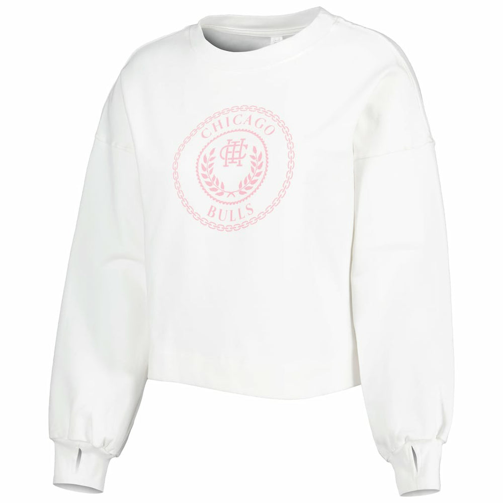 Chicago Bulls Lusso Women's Lola Ball and Chain Pullover Sweatshirt White
