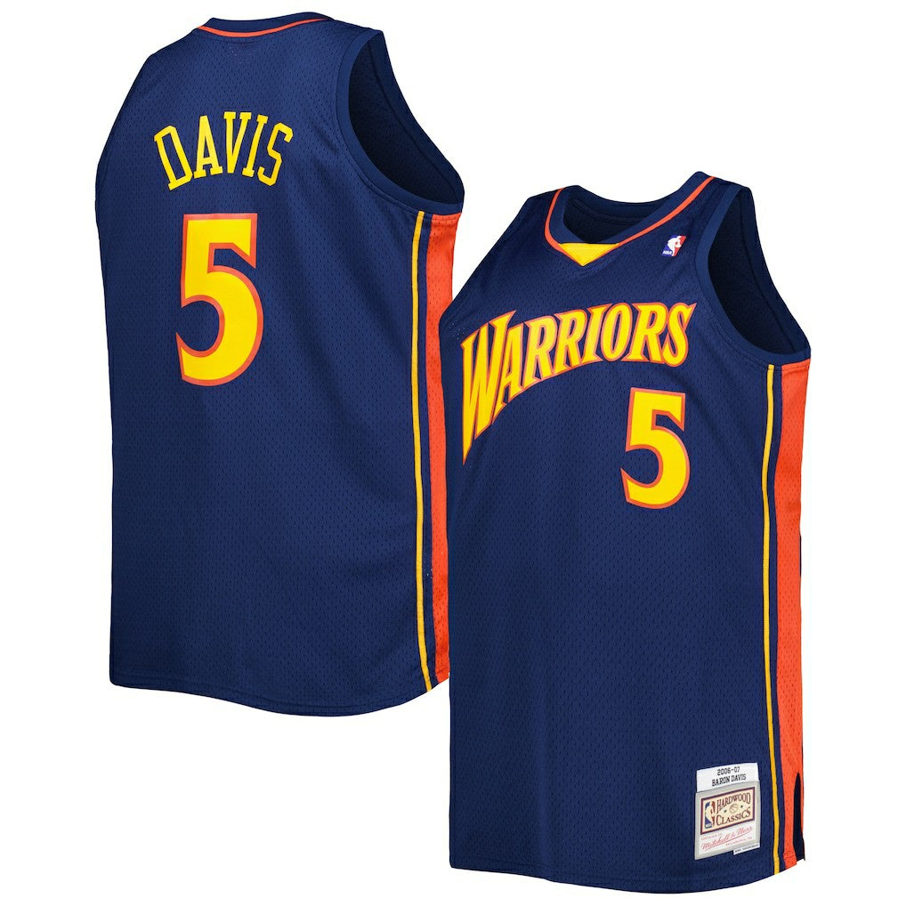 Baron Davis Golden State Warriors Big & Tall Hardwood Classics 2006/07 Swingman Jersey Navy - Mitchell & Ness