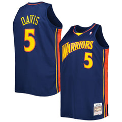 Baron Davis Golden State Warriors Big & Tall Hardwood Classics 2006/07 Swingman Jersey Navy - Mitchell & Ness