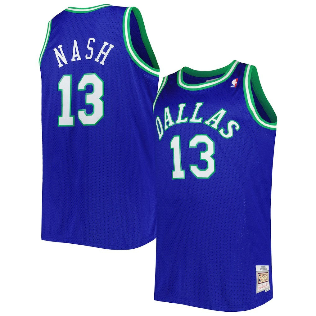 Steve Nash Dallas Mavericks Big & Tall Hardwood Classics 1998/99 Swingman Jersey Blue - Mitchell & Ness
