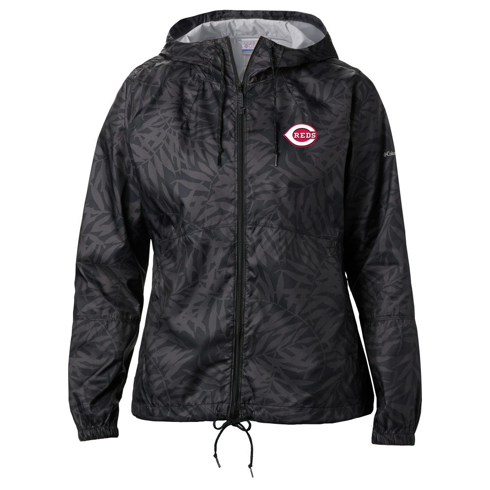 Cincinnati Reds Columbia Women's Flash Forward Full-Zip Windbreaker Jacket - Black Jackets