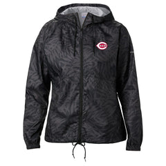 Cincinnati Reds Columbia Women's Flash Forward Full-Zip Windbreaker Jacket - Black Jackets