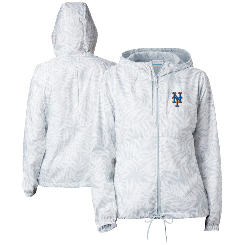 New York Mets Columbia Women's Flash Forward Full-Zip Windbreaker Jacket - Gray Jackets