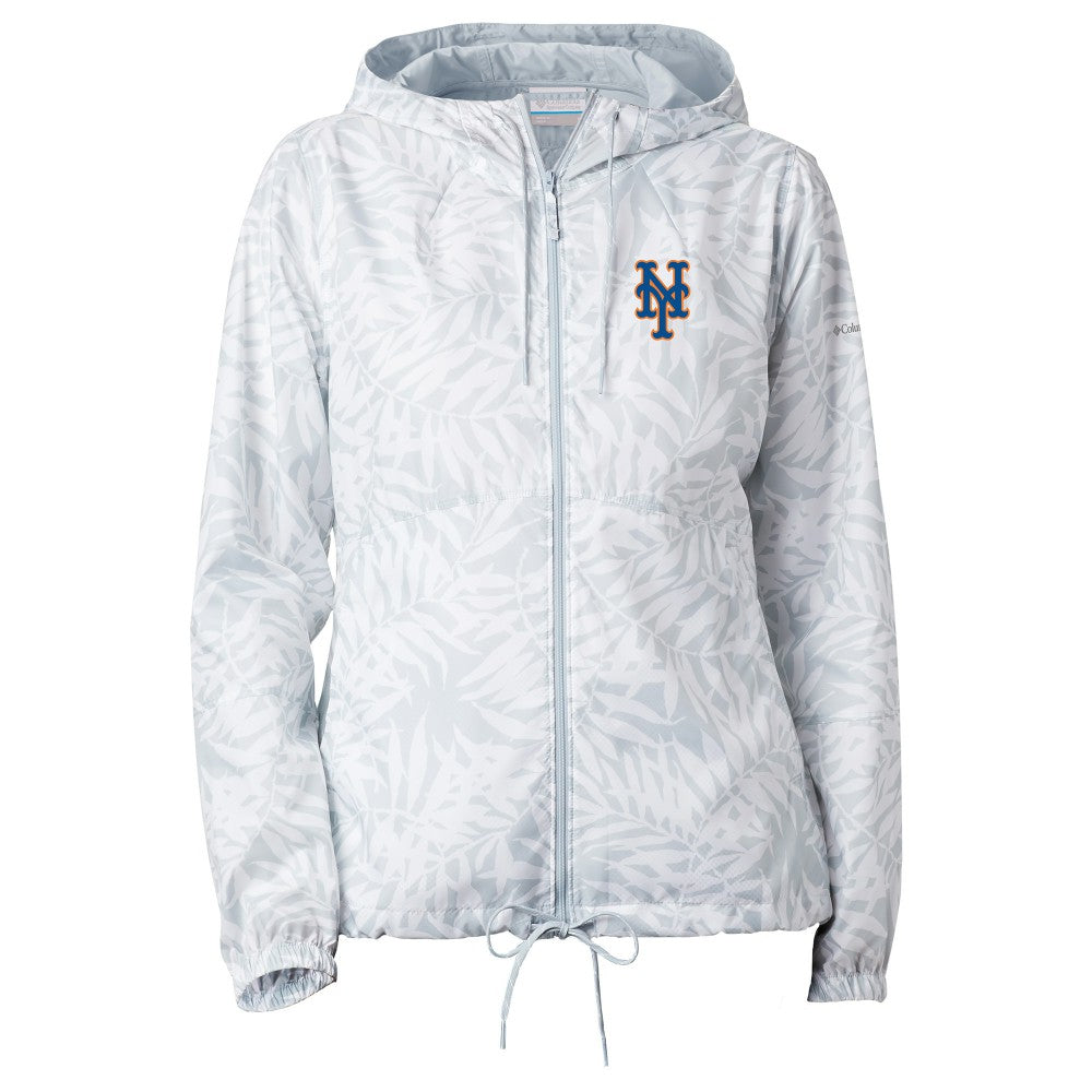 New York Mets Columbia Women's Flash Forward Full-Zip Windbreaker Jacket - Gray Jackets