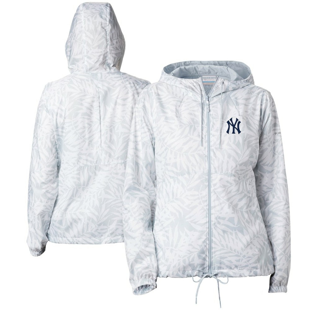 New York Yankees Columbia Women's Flash Forward Full-Zip Windbreaker Jacket - Gray Jackets