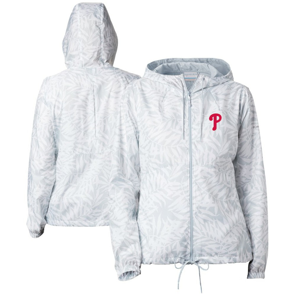 Philadelphia Phillies Columbia Women's Flash Forward Full-Zip Windbreaker Jacket - Gray Jackets