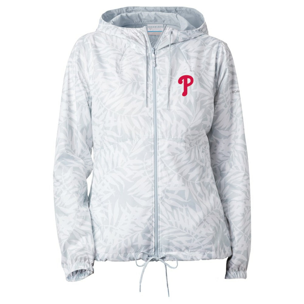 Philadelphia Phillies Columbia Women's Flash Forward Full-Zip Windbreaker Jacket - Gray Jackets