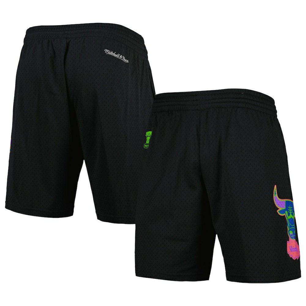 Chicago Bulls Hardwood Classics Color Bomb Energy Shorts Black - Mitchell & Ness