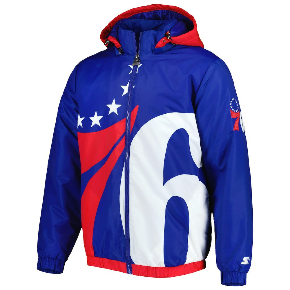 Philadelphia 76ers Starter The Triple Double Full-Zip Hoodie Jacket Royal