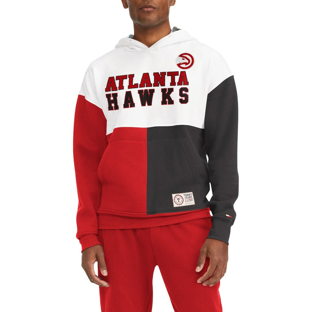 Atlanta Hawks Tommy Jeans Andrew Split Pullover Hoodie White/Red