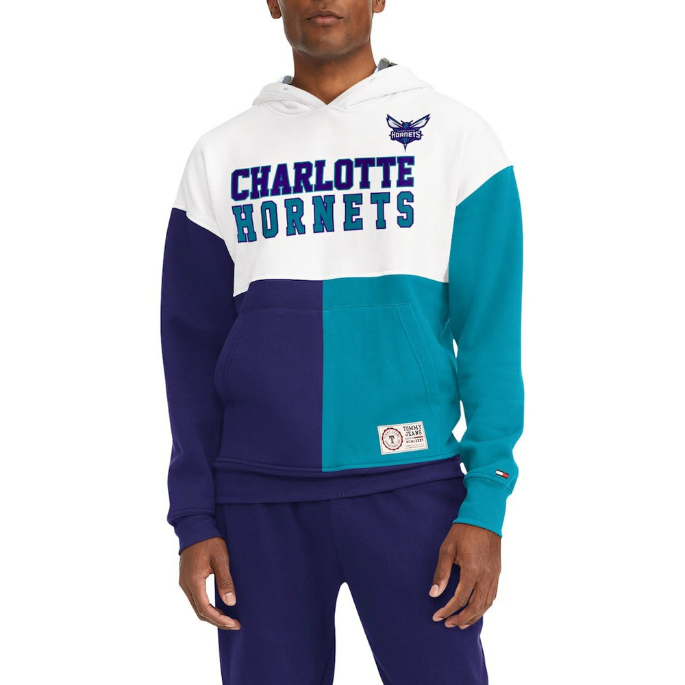 Charlotte Hornets Tommy Jeans Andrew Split Pullover Hoodie White/Purple outlet
