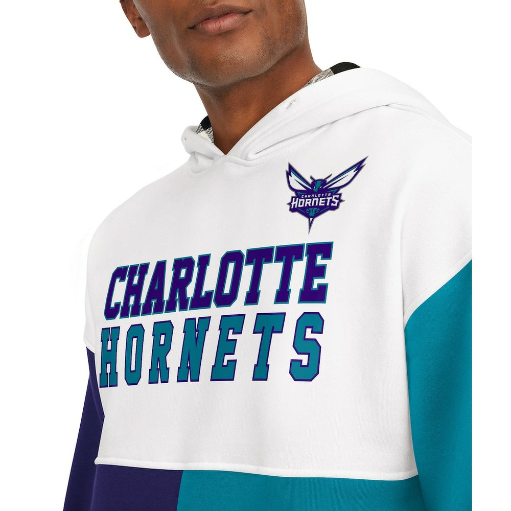 Charlotte Hornets Tommy Jeans Andrew Split Pullover Hoodie White/Purple outlet