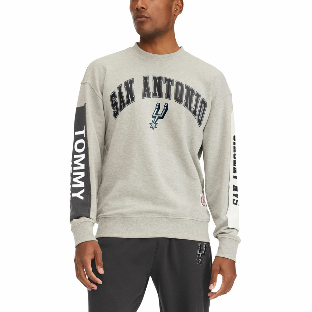 San Antonio Spurs Tommy Jeans James Patch Pullover Sweatshirt Gray outlet