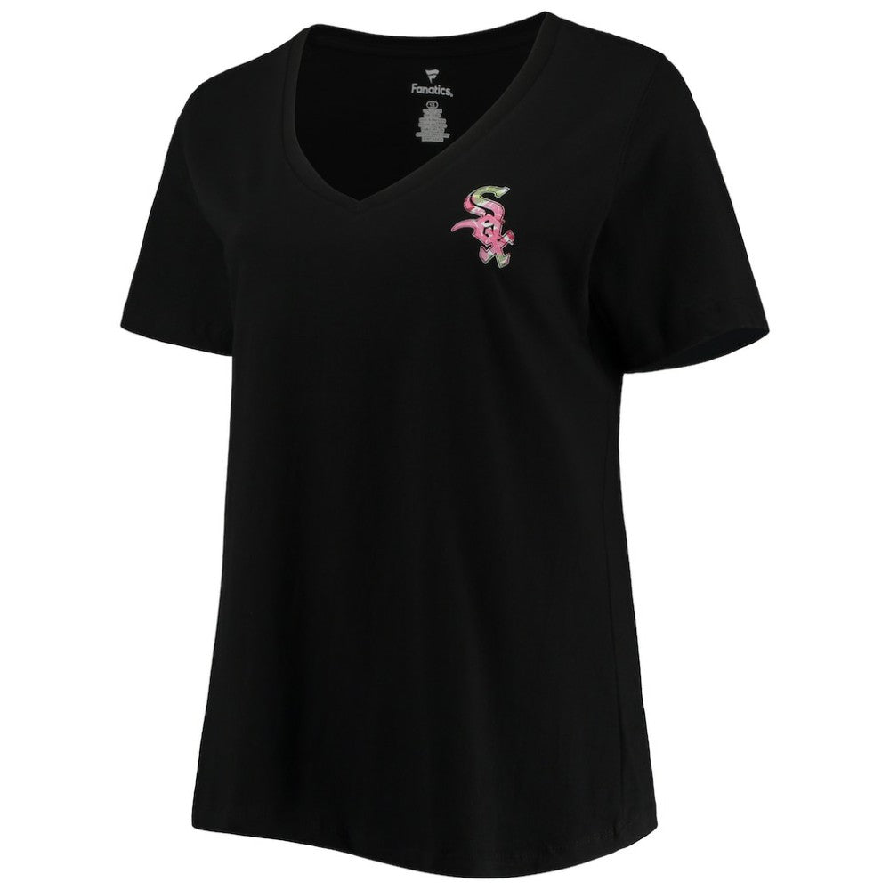 Chicago White Sox Women's Plus Size #1 Mom 2-Hit V-Neck T-Shirt - Black T-shirts
