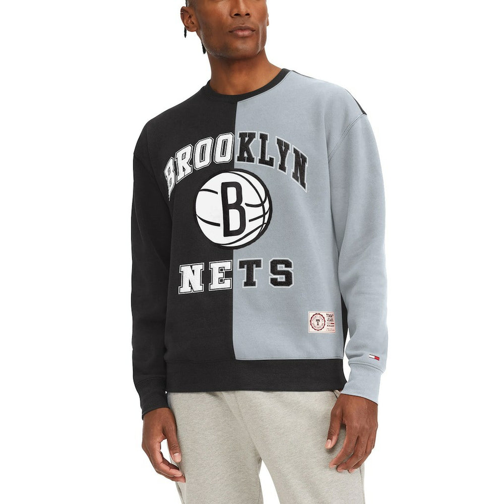 Brooklyn Nets Tommy Jeans Keith Split Pullover Sweatshirt Black/White outlet