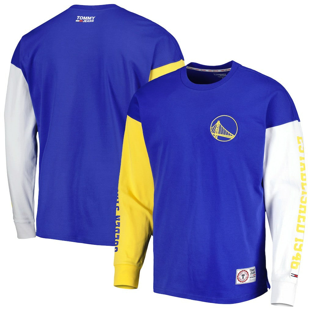 Golden State Warriors Tommy Jeans Richie Color Block Long Sleeve T-Shirt Royal outlet