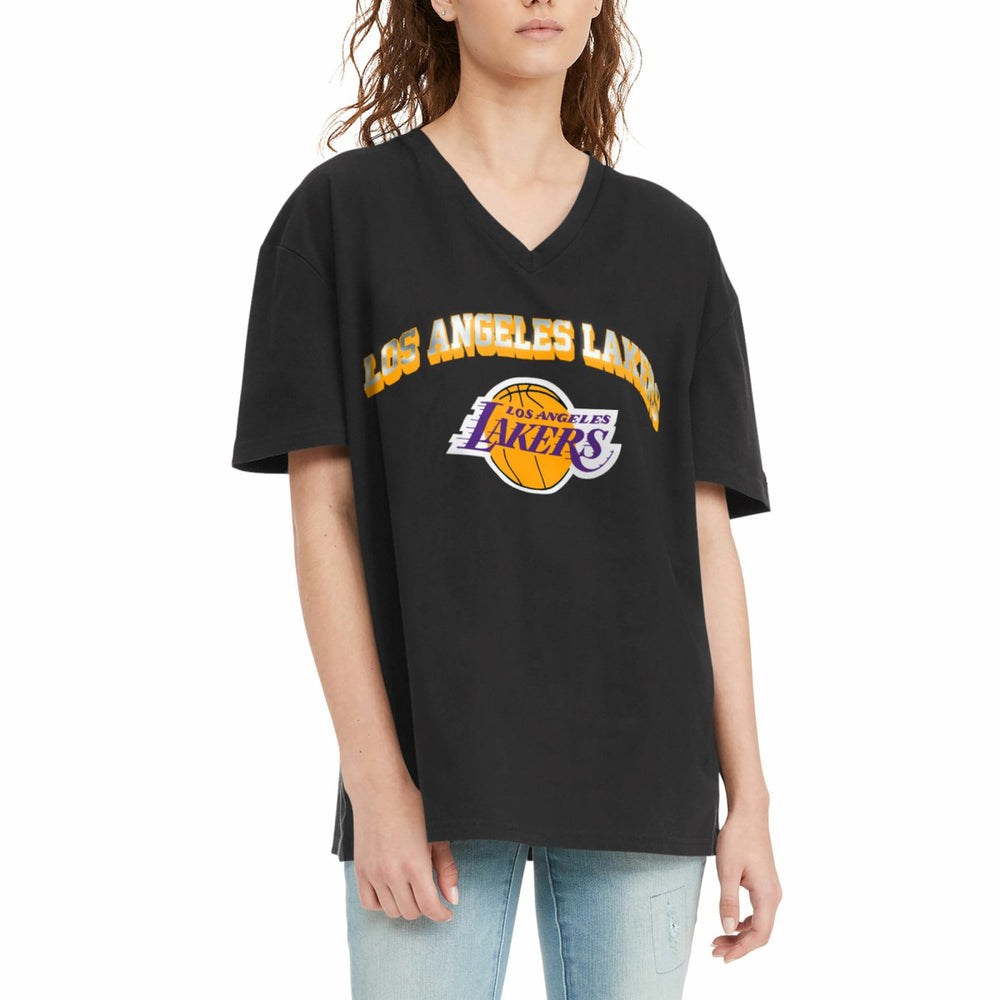 Los Angeles Lakers Tommy Jeans Women's Ashley V-Neck T-Shirt Black