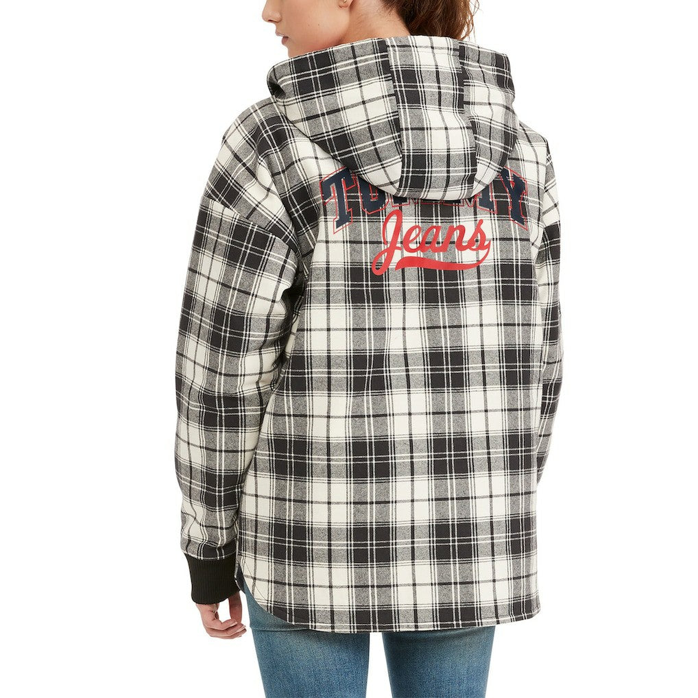 Brooklyn Nets Tommy Jeans Women's Molly Flannel Full-Zip Hoodie Black/Cream outlet
