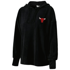 Chicago Bulls Touch Women's End Line Velour Pullover Hoodie Black