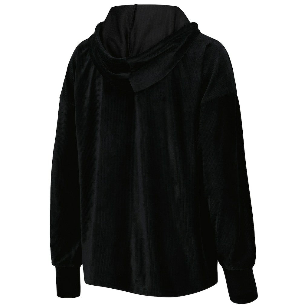 Brooklyn Nets Touch Women's End Line Velour Pullover Hoodie Black