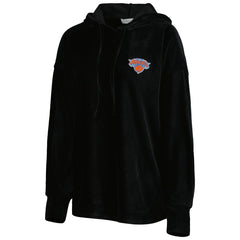 New York Knicks Touch Women's End Line Velour Pullover Hoodie Black