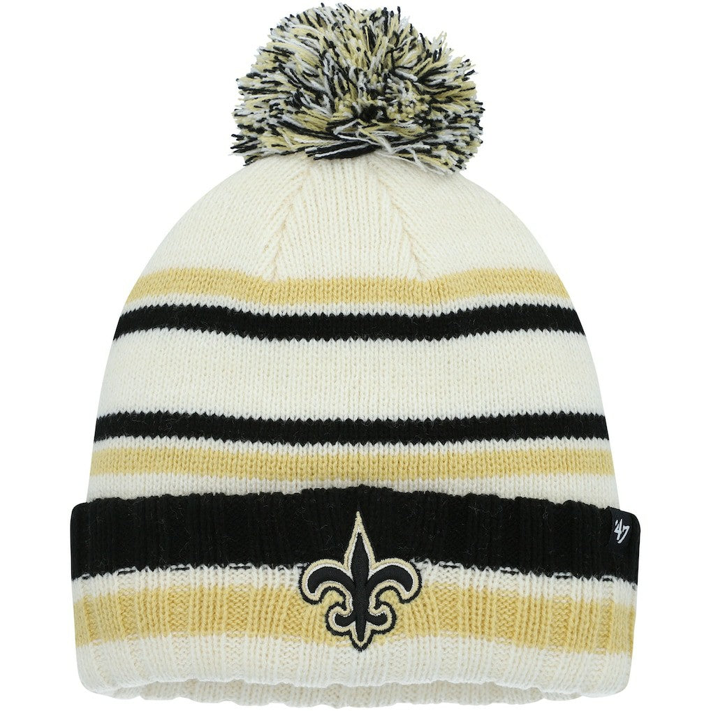 New Orleans Saints '47 Youth Driftway Cuffed Knit with Pom - Cream