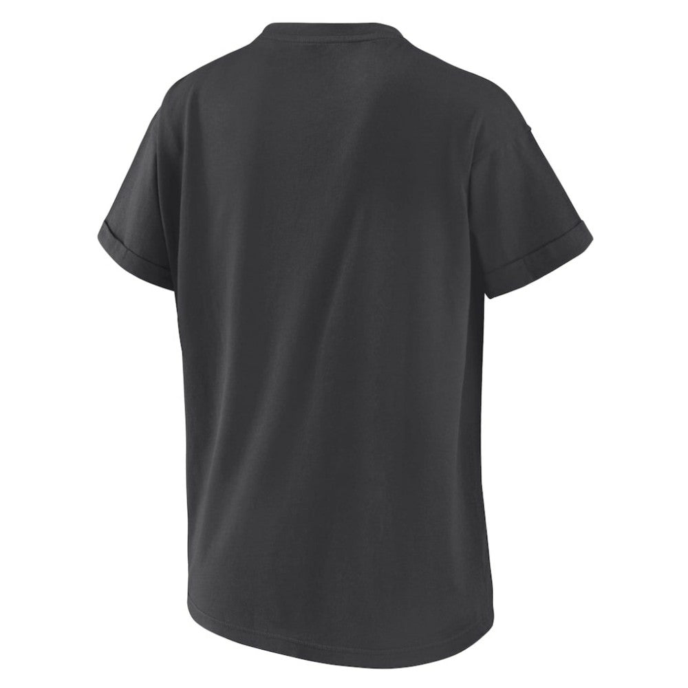 Washington Nationals WEAR by Erin Andrews Women's Oversized Boyfriend T-Shirt - Charcoal T-shirts