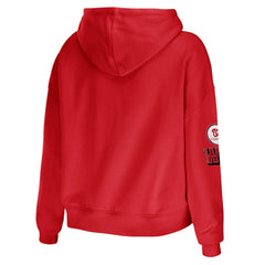 Washington Nationals WEAR by Erin Andrews Women's Modest Patches Cropped Pullover Hoodie - Red Hoodies