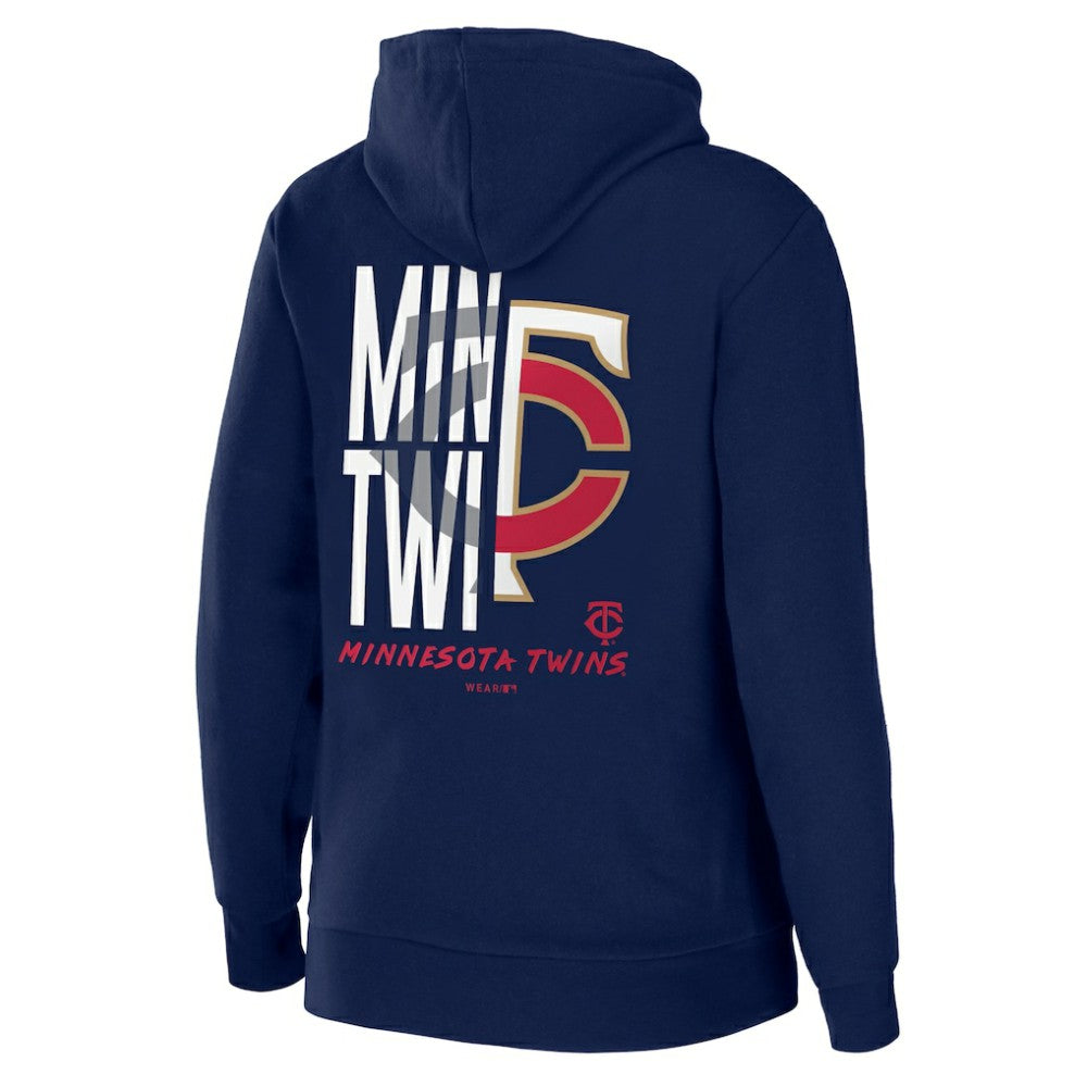 Minnesota Twins WEAR by Erin Andrews Women's Sponge Fleece Full-Zip Hoodie - Navy Hoodies