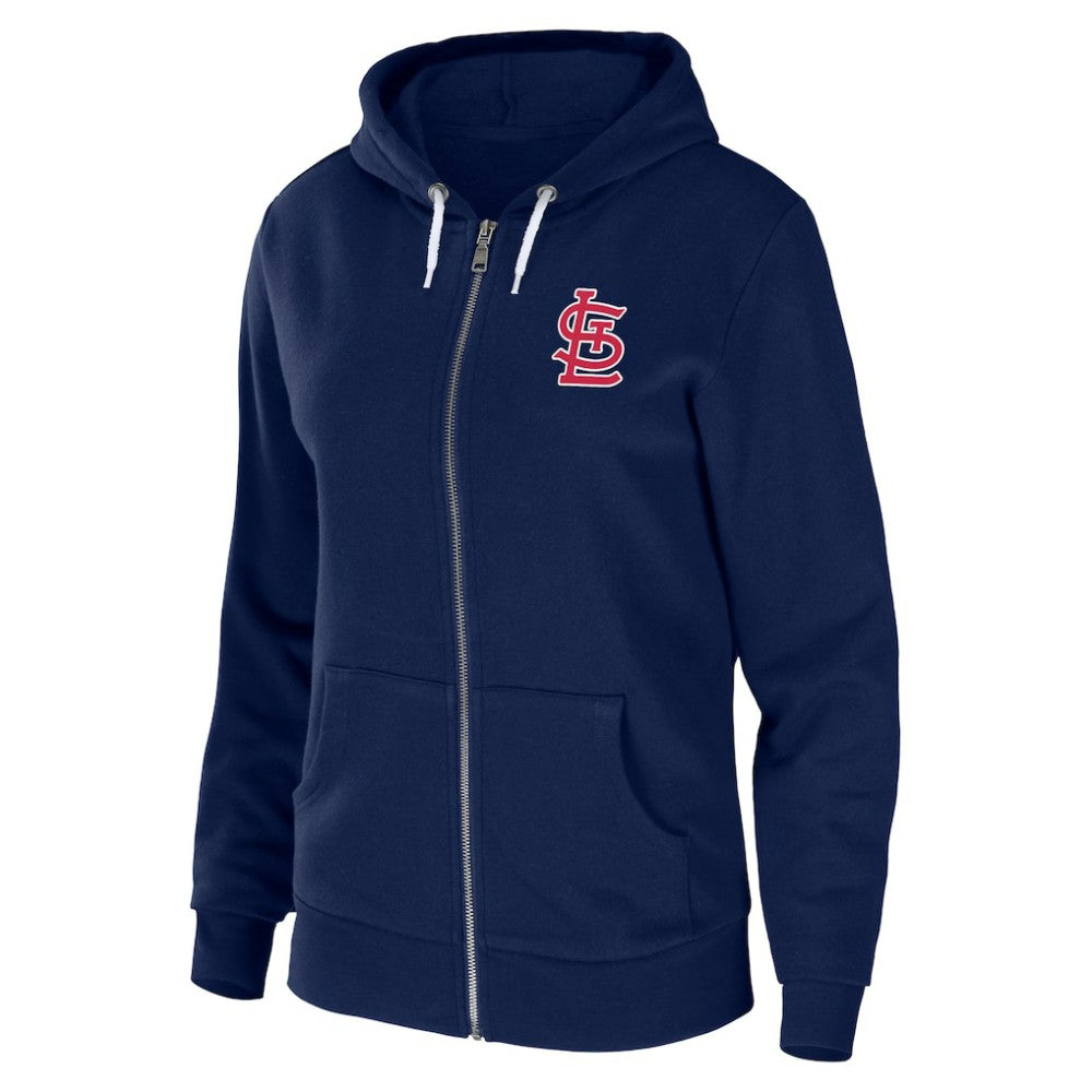 St. Louis Cardinals WEAR by Erin Andrews Women's Sponge Fleece Full-Zip Hoodie - Navy Hoodies