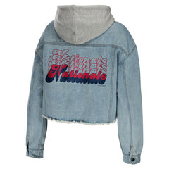 Washington Nationals WEAR by Erin Andrews Women's Hooded Button-Up Denim Jacket Jackets