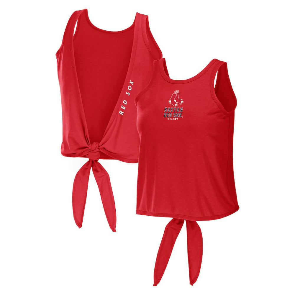 Boston Red Sox WEAR by Erin Andrews Women's Open Back Twist Tie Tank Top - Red Tanks