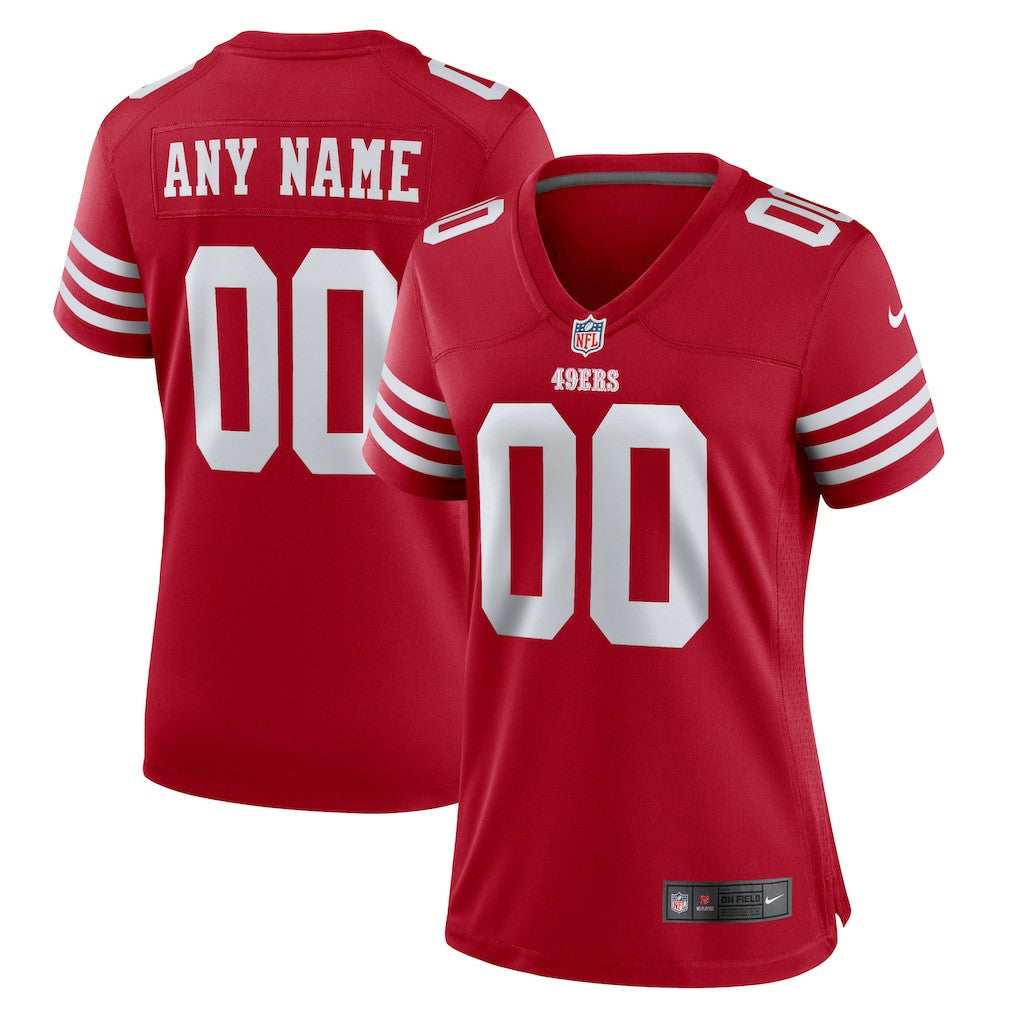 San Francisco 49ers Women's Game Custom Jersey - Scarlet Jerseys